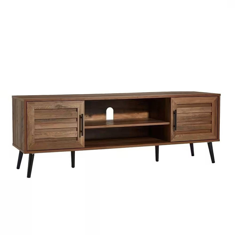 Modern Rustic Wood Finish TV Stand with Mid-Century Legs for TV's up to 65-inch's