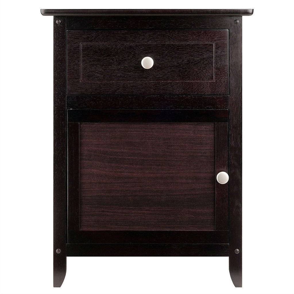 Espresso Wood End Table Nightstand Accent Table